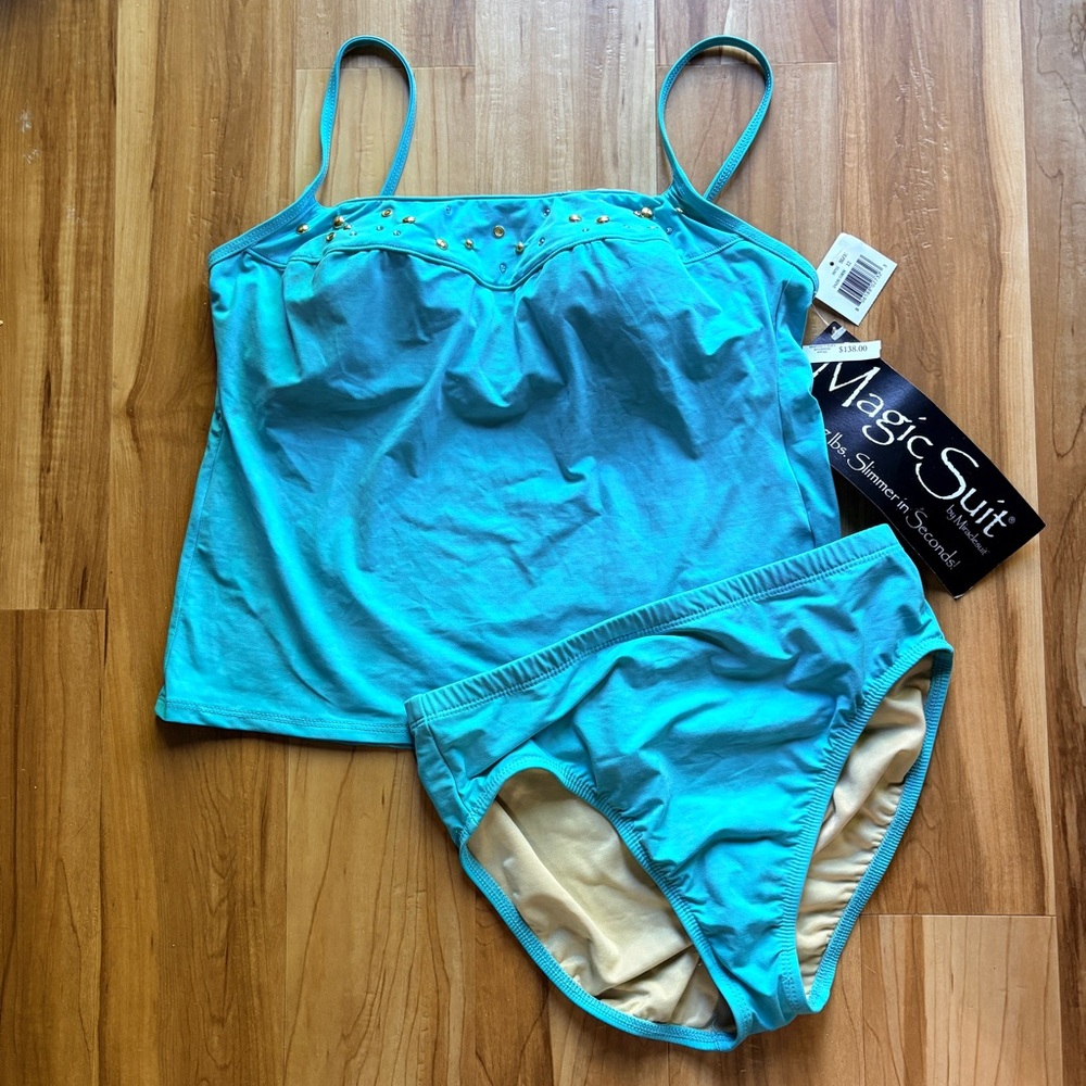 MagicSuit Women's Teal Tankini Set NWT size 12